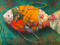 Mario Gómez, Memoria y sus afectos, óleo sobre tela, 100 x 200 cm., 2023
